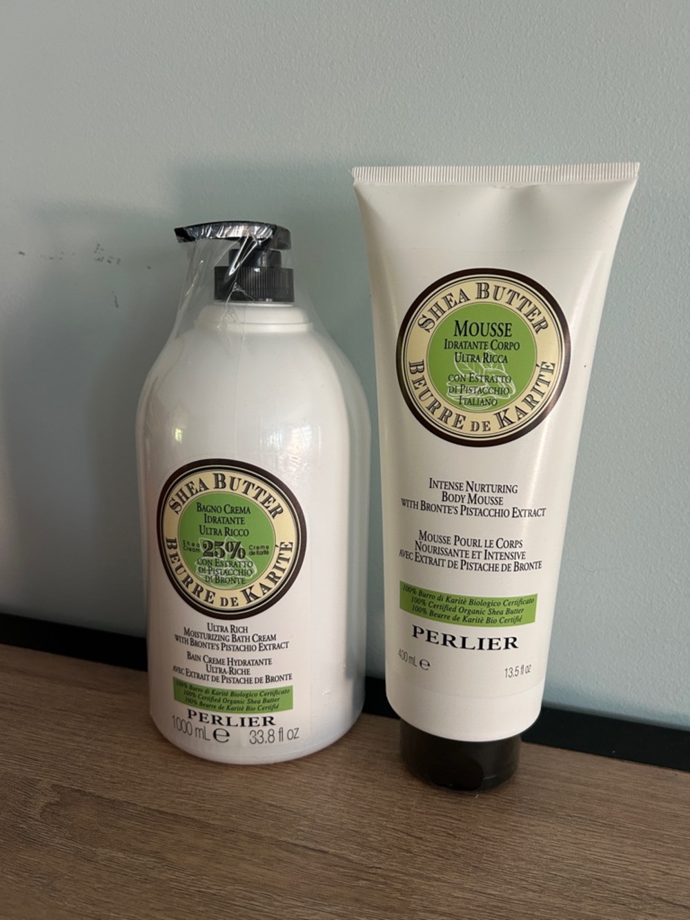 NWT Perlier Shea Butter Body Duo - Bath cream and body mousse